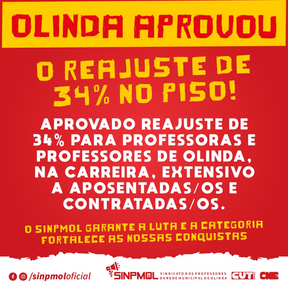 Reajuste de 34% aprovado em Olinda